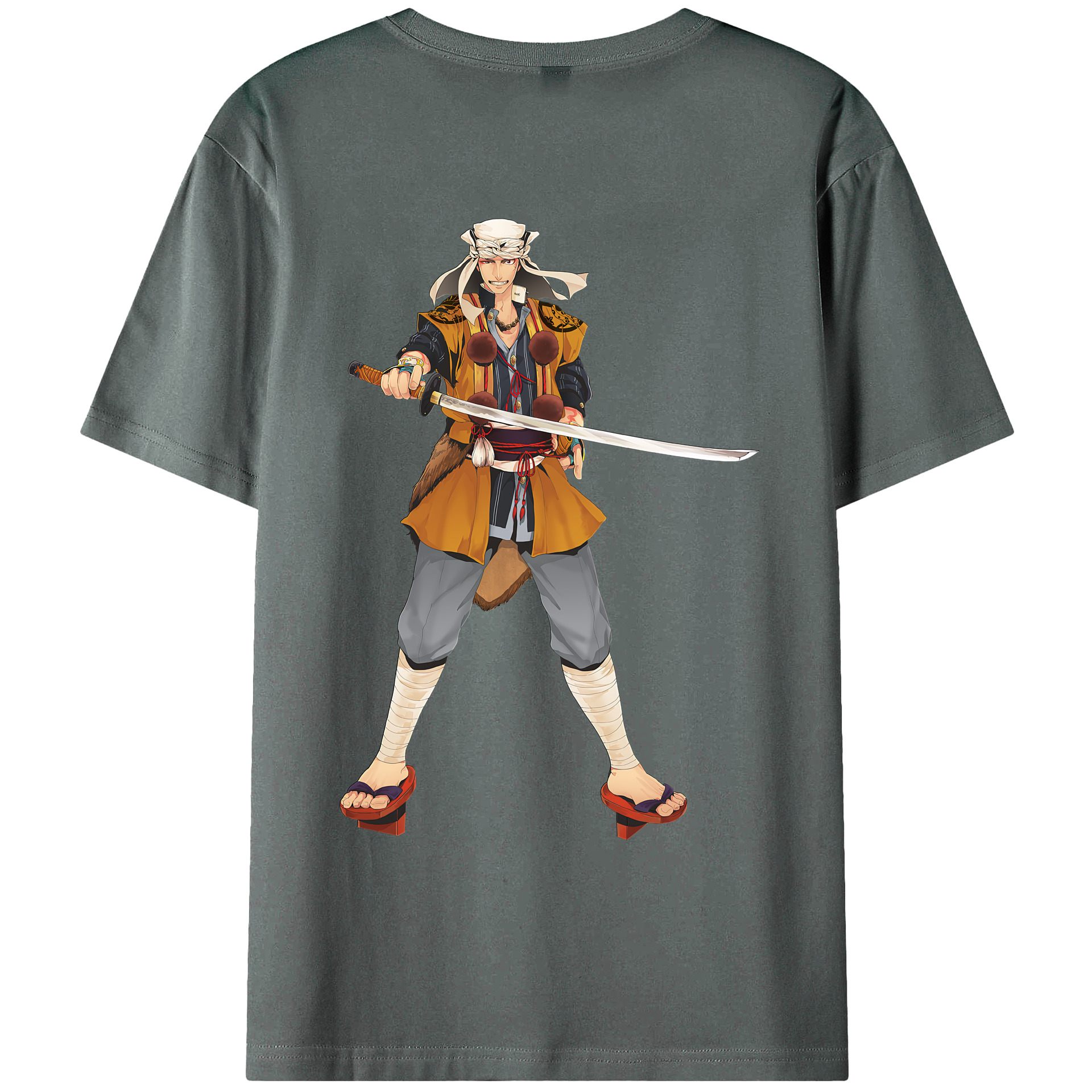 （画像用） 刀剣乱舞 Touken Ranbu 綿100％ メンズ半袖Tシャツ（バックプリント） 通気性